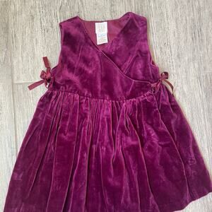 Baby Gap girls purple velvet wrap dress - 18-24 mos.